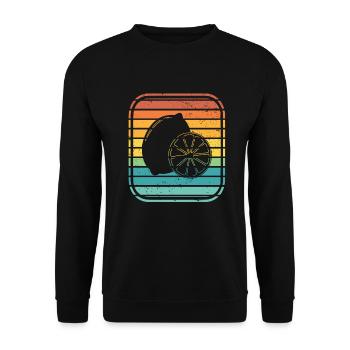 Lemon Fruit Lover Retro Lemonade Gift idea - Unisex Sweatshirt - black - Front - Alina (178cm) & Michal (187cm)
