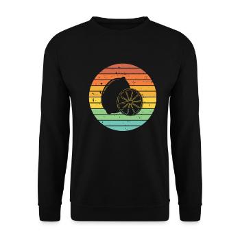 Lemon Fruit Lover Retro Lemonade Gift idea - Unisex Pullover - Schwarz - Vorne - Alina (178cm) & Michal (187cm)