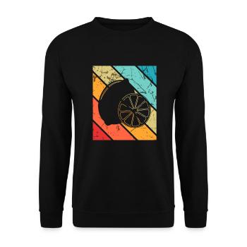 Lemon Fruit Lover Retro Lemonade Gift idea - Unisex Pullover - Schwarz - Vorne - Alina (178cm) & Michal (187cm)