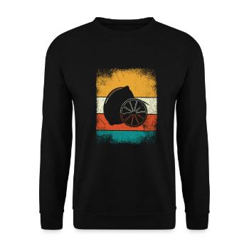 Lemon Fruit Lover Retro Lemonade Gift idea - Unisex Pullover - Schwarz - Vorne - Alina (178cm) & Michal (187cm)