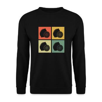 Lemon Fruit Lover Retro Lemonade Gift idea - Unisex Pullover - Schwarz - Vorne - Alina (178cm) & Michal (187cm)