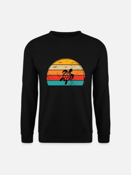 Turtle Retro Animal Sea Reptile Gift idea - Unisex Pullover - Schwarz