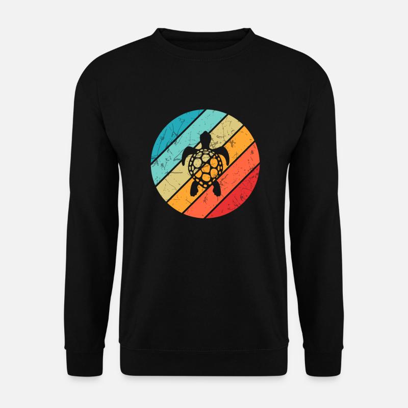 Turtle Retro Animal Sea Reptile Gift idea - Unisex Pullover - Schwarz