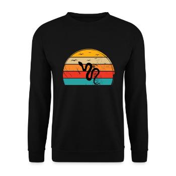 Snake Retro Reptile Python Idée cadeau - Sweat-shirt Unisexe - noir - Devant - Alina (178cm) & Michal (187cm)