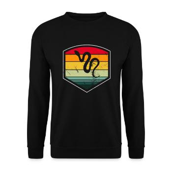 Snake Retro Reptile Python Gift idea - Unisex Pullover - Schwarz - Vorne - Alina (178cm) & Michal (187cm)