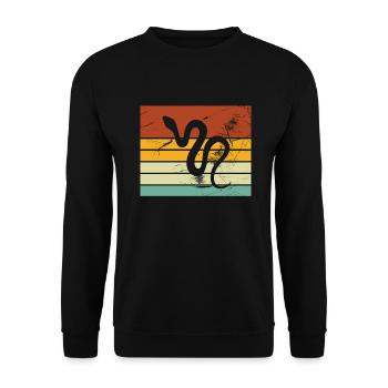 Snake Retro Reptile Python Gift idea - Unisex Pullover - Schwarz - Vorne - Alina (178cm) & Michal (187cm)