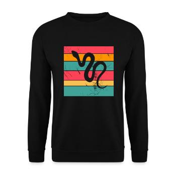 Snake Retro Reptile Python Gift idea - Unisex Pullover - Schwarz - Vorne - Alina (178cm) & Michal (187cm)