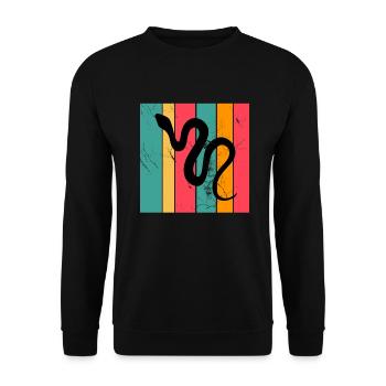 Snake Retro Reptile Python Gift idea - Unisex Pullover - Schwarz - Vorne - Alina (178cm) & Michal (187cm)