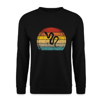Snake Retro Reptile Python Gift idea - Unisex Pullover - Schwarz - Vorne - Alina (178cm) & Michal (187cm)