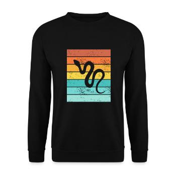 Snake Retro Reptile Python Gift idea - Unisex Pullover - Schwarz - Vorne - Alina (178cm) & Michal (187cm)