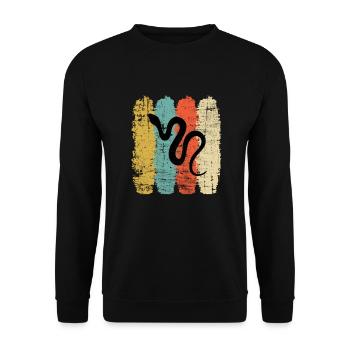 Snake Retro Reptile Python Gift idea - Unisex Pullover - Schwarz - Vorne - Alina (178cm) & Michal (187cm)