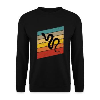Snake Retro Reptile Python Gift idea - Unisex Pullover - Schwarz - Vorne - Alina (178cm) & Michal (187cm)