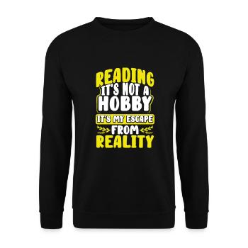 Book Lover Gift Gift Reading Not Hobby Escape - Unisex Sweatshirt - black - Front - Alina (178cm) & Michal (187cm)