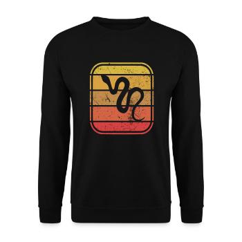Snake Retro Reptile Python Gift idea - Unisex Pullover - Schwarz - Vorne - Alina (178cm) & Michal (187cm)