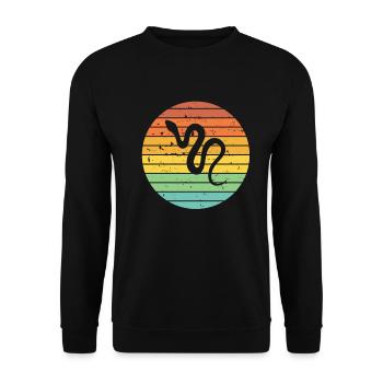Snake Retro Reptile Python Idée cadeau - Sweat-shirt Unisexe - noir - Devant - Alina (178cm) & Michal (187cm)
