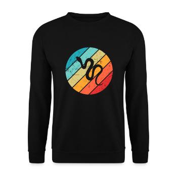 Snake Retro Reptile Python Gift idea - Unisex Pullover - Schwarz - Vorne - Alina (178cm) & Michal (187cm)