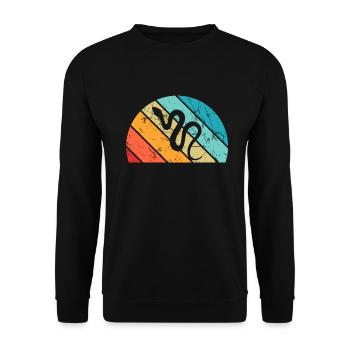 Snake Retro Reptile Python Gift idea - Unisex Pullover - Schwarz - Vorne - Alina (178cm) & Michal (187cm)