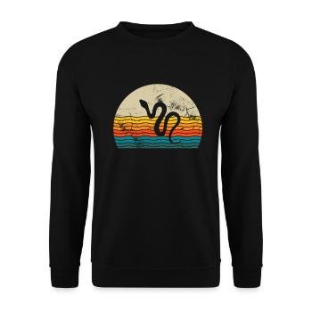 Snake Retro Reptile Python Gift idea - Unisex Pullover - Schwarz - Vorne - Alina (178cm) & Michal (187cm)
