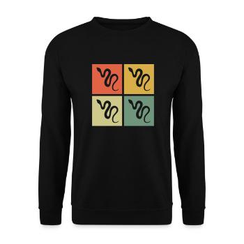 Snake Retro Reptile Python Gift idea - Unisex Pullover - Schwarz - Vorne - Alina (178cm) & Michal (187cm)
