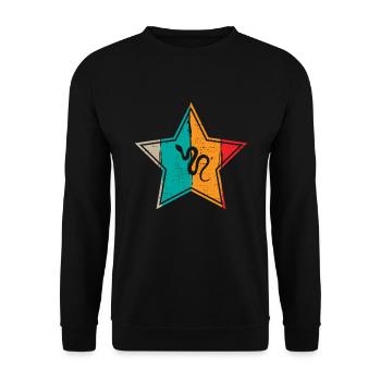 Snake Retro Reptile Python Gift idea - Unisex Pullover - Schwarz - Vorne - Alina (178cm) & Michal (187cm)