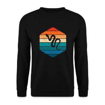 Snake Retro Reptile Python Gift idea - Unisex Pullover - Schwarz - Vorne - Alina (178cm) & Michal (187cm)