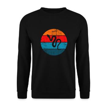 Snake Retro Reptile Python Gift idea - Unisex Pullover - Schwarz - Vorne - Alina (178cm) & Michal (187cm)