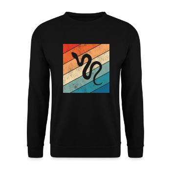 Snake Retro Reptile Python Gift idea - Unisex Pullover - Schwarz - Vorne - Alina (178cm) & Michal (187cm)