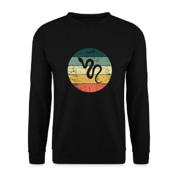 Snake Retro Reptile Python Gift idea - Unisex Pullover - Schwarz - Vorne - Alina (178cm) & Michal (187cm)