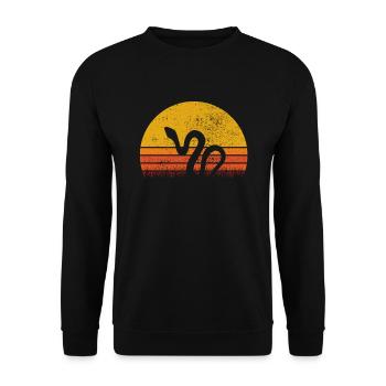 Snake Retro Reptile Python Idée cadeau - Sweat-shirt Unisexe - noir - Devant - Alina (178cm) & Michal (187cm)