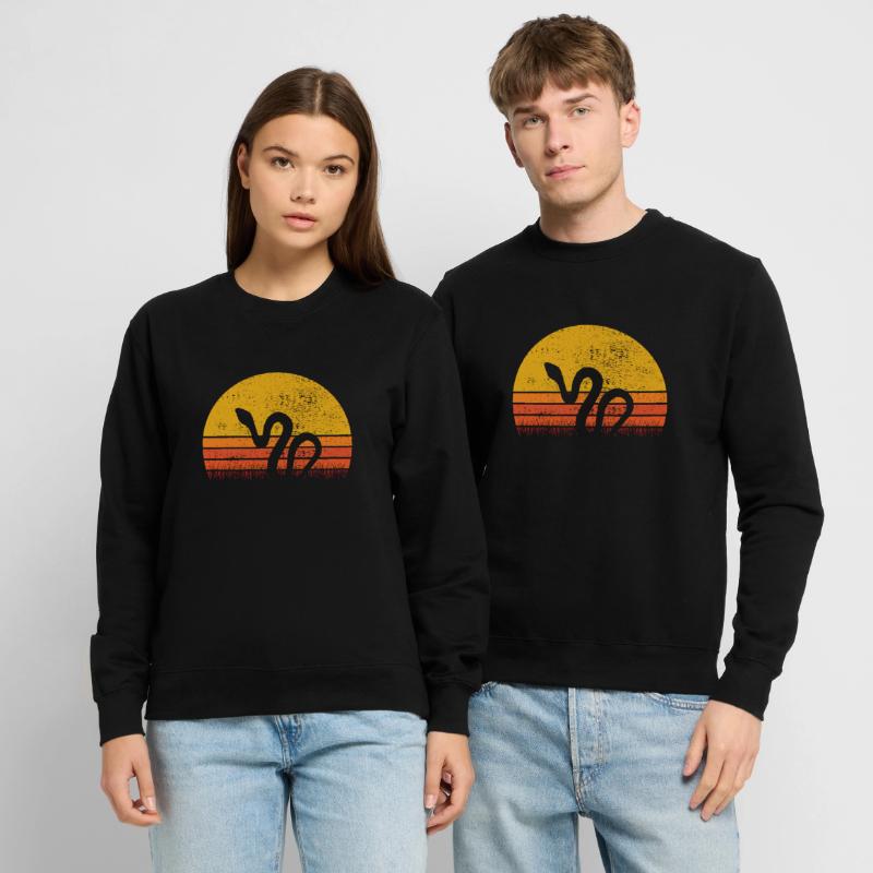 Snake Retro Reptile Python Idée cadeau Sweat-shirt Unisexe