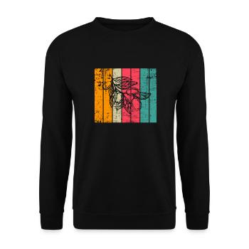 Huile d’olive Retro Vegetarian Idée cadeau - Sweat-shirt Unisexe - noir - Devant - Alina (178cm) & Michal (187cm)
