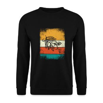 Huile d’olive Retro Vegetarian Idée cadeau - Sweat-shirt Unisexe - noir - Devant - Alina (178cm) & Michal (187cm)