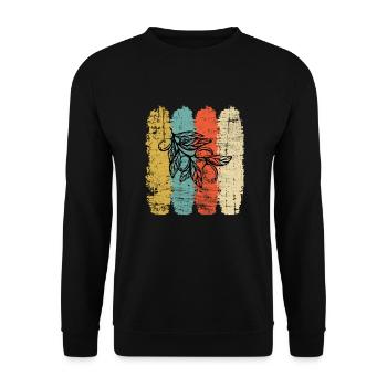 Huile d’olive Retro Vegetarian Idée cadeau - Sweat-shirt Unisexe - noir - Devant - Alina (178cm) & Michal (187cm)
