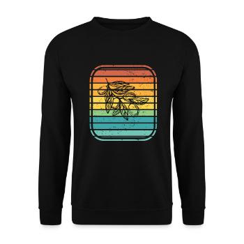 Huile d’olive Retro Vegetarian Idée cadeau - Sweat-shirt Unisexe - noir - Devant - Alina (178cm) & Michal (187cm)