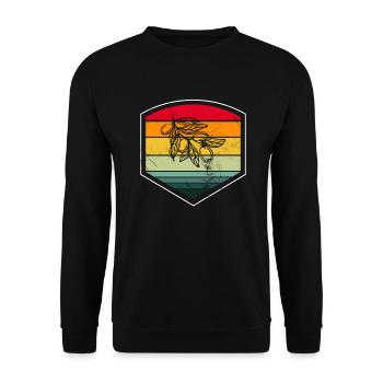 Huile d’olive Retro Vegetarian Idée cadeau - Sweat-shirt Unisexe - noir - Devant - Alina (178cm) & Michal (187cm)