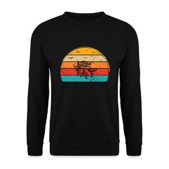 Huile d’olive Retro Vegetarian Idée cadeau - Sweat-shirt Unisexe - noir - Devant - Alina (178cm) & Michal (187cm)