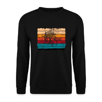 Huile d’olive Retro Vegetarian Idée cadeau - Sweat-shirt Unisexe - noir - Devant - Alina (178cm) & Michal (187cm)