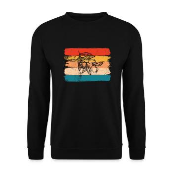 Huile d’olive Retro Vegetarian Idée cadeau - Sweat-shirt Unisexe - noir - Devant - Alina (178cm) & Michal (187cm)