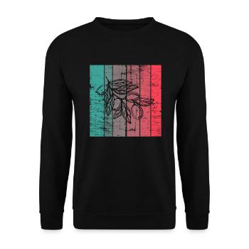 Huile d’olive Retro Vegetarian Idée cadeau - Sweat-shirt Unisexe - noir - Devant - Alina (178cm) & Michal (187cm)