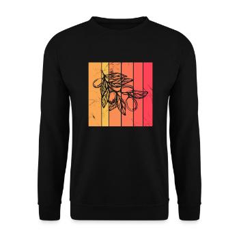 Huile d’olive Retro Vegetarian Idée cadeau - Sweat-shirt Unisexe - noir - Devant - Alina (178cm) & Michal (187cm)