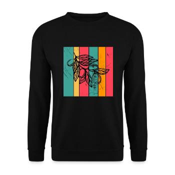 Huile d’olive Retro Vegetarian Idée cadeau - Sweat-shirt Unisexe - noir - Devant - Alina (178cm) & Michal (187cm)