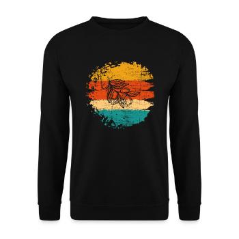 Huile d’olive Retro Vegetarian Idée cadeau - Sweat-shirt Unisexe - noir - Devant - Alina (178cm) & Michal (187cm)