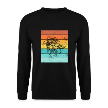 Huile d’olive Retro Vegetarian Idée cadeau - Sweat-shirt Unisexe - noir - Devant - Alina (178cm) & Michal (187cm)