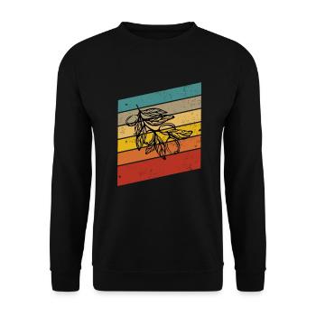 Huile d’olive Retro Vegetarian Idée cadeau - Sweat-shirt Unisexe - noir - Devant - Alina (178cm) & Michal (187cm)