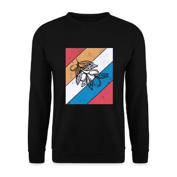 Huile d’olive Retro Vegetarian Idée cadeau - Sweat-shirt Unisexe - noir - Devant - Alina (178cm) & Michal (187cm)