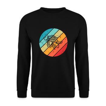 Huile d’olive Retro Vegetarian Idée cadeau - Sweat-shirt Unisexe - noir - Devant - Alina (178cm) & Michal (187cm)
