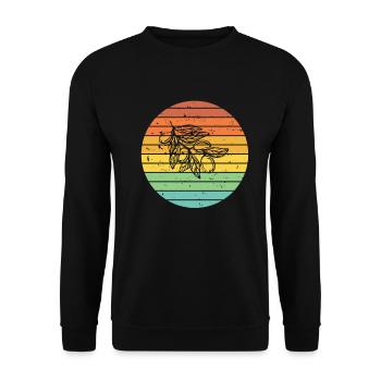 Huile d’olive Retro Vegetarian Idée cadeau - Sweat-shirt Unisexe - noir - Devant - Alina (178cm) & Michal (187cm)