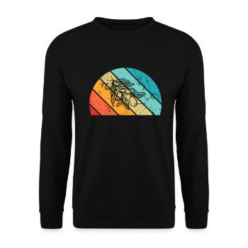 Huile d’olive Retro Vegetarian Idée cadeau - Sweat-shirt Unisexe - noir - Devant - Alina (178cm) & Michal (187cm)