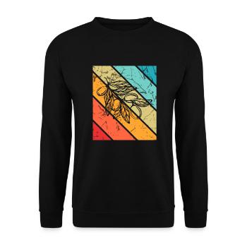 Huile d’olive Retro Vegetarian Idée cadeau - Sweat-shirt Unisexe - noir - Devant - Alina (178cm) & Michal (187cm)