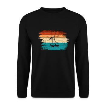 Cherry Fruit Lover Retro Healthy Gift idea - Unisex Sweatshirt - black - Front - Alina (178cm) & Michal (187cm)